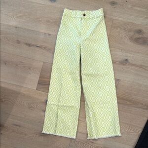 Billabong Yellow Checkered Flare Pants
